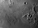 Rima Hyginus and Crater Hyginus midway