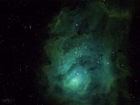 M8 Lagoon Nebula Narrowband as RGB
