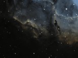Narrowband Nebula Within M8 Lagoon Nebula in SHO Palette