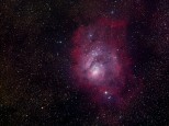 The Lagoon Nebula (M8 or NGC 6523) is a giant interstellar cloud in the constellation Sagittarius.