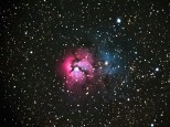 Trifid nebula, 10" SCT  30 sec exposure Canon Ra camera.