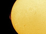 Sun 19 Sept 2015, Lunt 100 Ha scope.Single exposure Canon 550d.