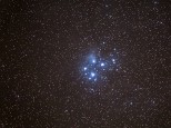 Pleiades or "Seven Sisters" Canon 6D 200mm f2.8 20secs 6400ISO cropped.