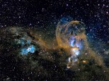 NGC 3576 and 3603; Ha SII OIII 4.5hours HCP; 2015