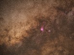The Milkyway bejeweled with the M8 and M20 nebulas