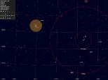Chart showing passage of asteroid 2004 BL86 near M93 and Ksi Puppis around 9:40 pm daylight time on Monday 26 Jan 2015